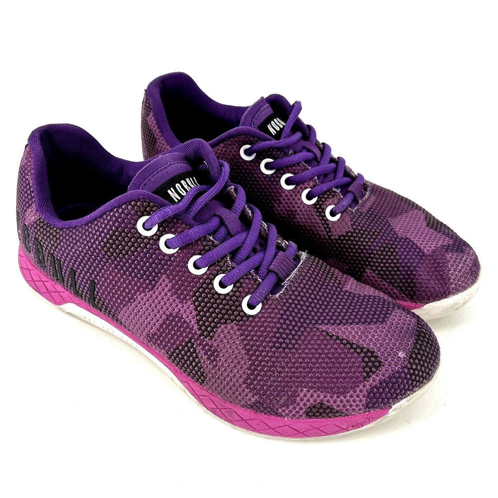 NoBull Purple Pink Camo SuperFabric Low Top Lightning Train Shoes Women's Size 9
